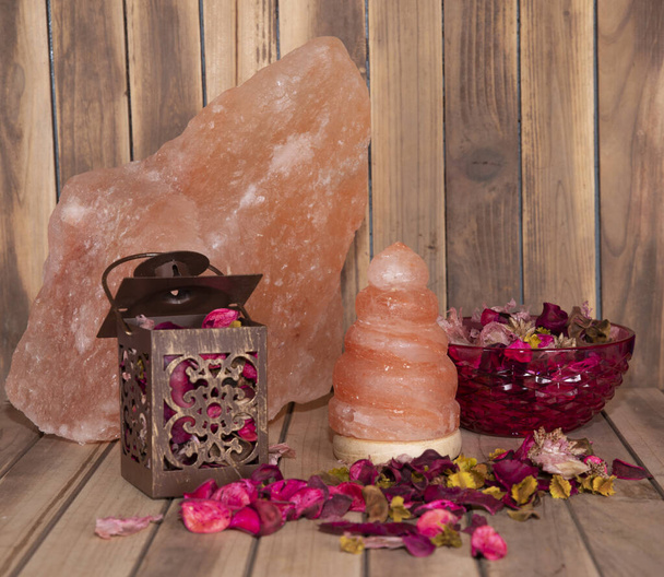 homeopaty remedio rosa sal y flor mixta relax y meditación
 - Foto, imagen