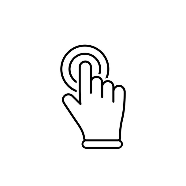 Cursore a mano, clic a mano o icona puntatore del mouse piatta su sfondo bianco isolato. Vettore EPS 10
. - Vettoriali, immagini