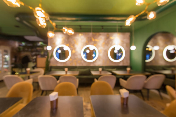 Empty interior of city cafe, quarantine concept, take away - Photo, Image