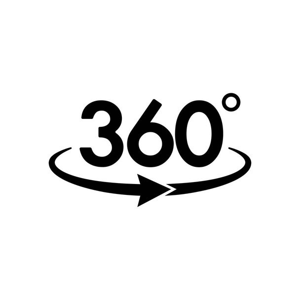 Icona a 360 gradi in nero semplice disegno su uno sfondo bianco isolato. Vettore EPS 10
. - Vettoriali, immagini