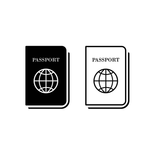 パスポートアイコンは隔離された白い背景に設定されています。EPS 10ベクトル - ベクター画像
