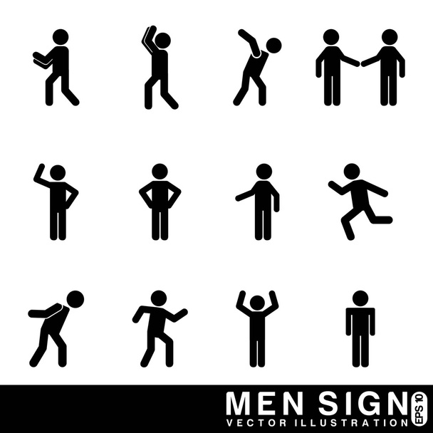 men sign - Vector, Image