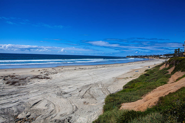 pusta plaża San Diego podczas zamykania koronawirusów - Zdjęcie, obraz