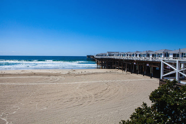 pusta plaża San Diego podczas kwarantanny koronawirusowej - Zdjęcie, obraz