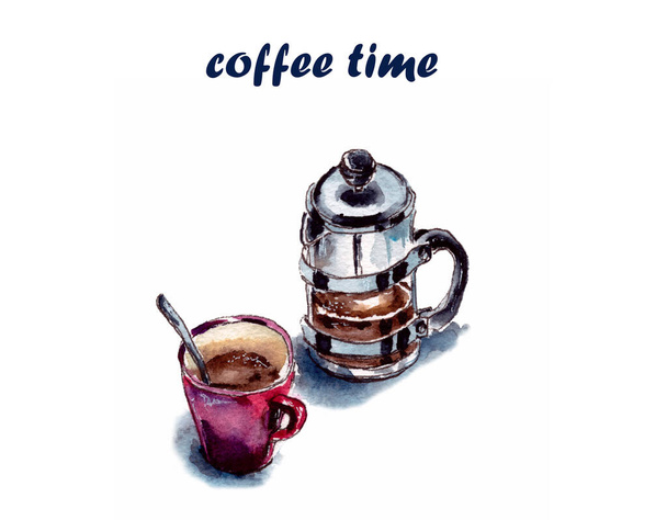 ilustración-tiempo de café, tazas de papel con café, café para llevar, entrega de alimentos
 - Foto, imagen