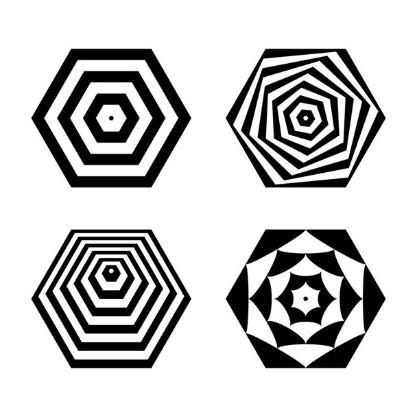 六角形状の幾何学的アイコンを抽象化。デザイン要素セット。ベクトルアート. - ベクター画像