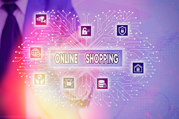 Word writing text Online Shopping. Geschäftskonzept für Verbraucher, ihre Waren über das Internet zu kaufen. - Foto, Bild