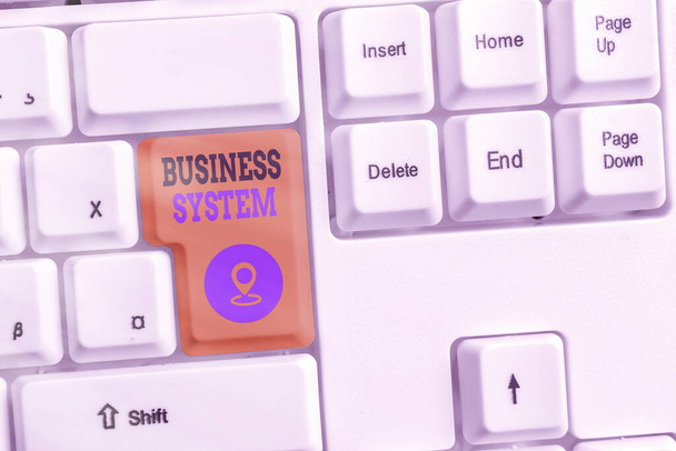 Käsiala teksti Business System. Käsitteen merkitys Menetelmä organisaatioiden tietojen analysoimiseksi
. - Valokuva, kuva