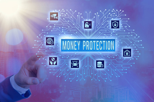 Sana kirjallisesti tekstiä Money Protection. Liiketoiminta käsite suojaa vuokra rahaa vuokralainen maksaa vuokranantaja
. - Valokuva, kuva