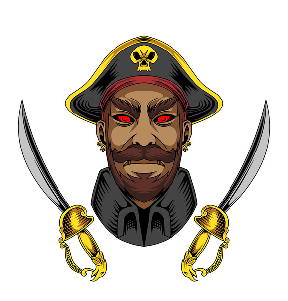Pirates mascot gaming logo design - Vector, Image