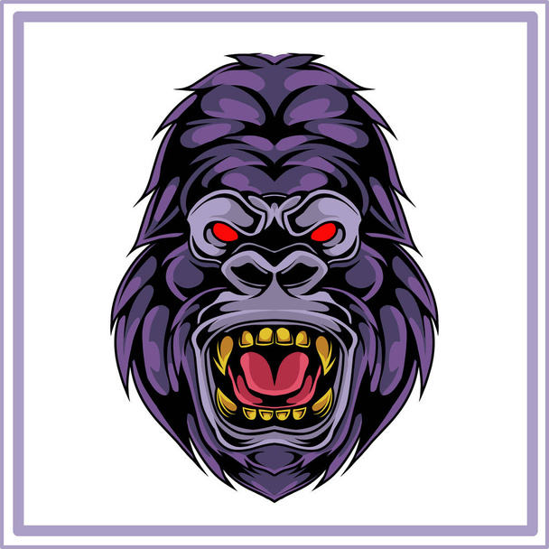 Kong baş maskotu logosu tasarımı  - Vektör, Görsel