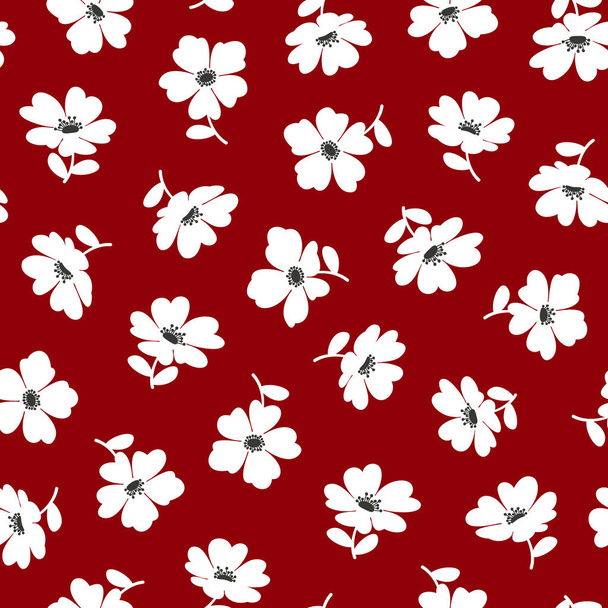 Seamless vector pattern of a beautiful flower,Seamless pattern of a flower designed simply,I designed a flower,These designs continue seamlessly, - Vector, Image