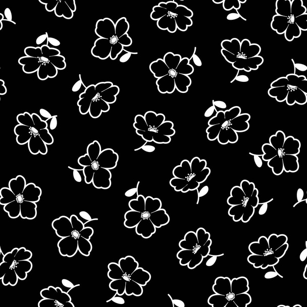 Seamless vector pattern of a beautiful flower,Seamless pattern of a flower designed simply,I designed a flower,These designs continue seamlessly, - Vecteur, image