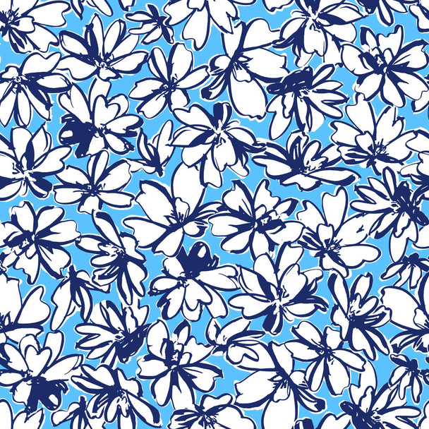 Seamless pattern material of an abstract flower,I designed a flower abstractly,This painting continues repeatedly seamlessly, - Vector, imagen