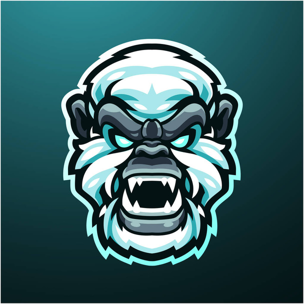 Yeti cabeça mascote logotipo design
  - Vetor, Imagem
