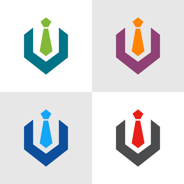 Traje de negocios con plantilla de logotipo de corbata, diseño de ilustración vectorial
 - Vector, imagen