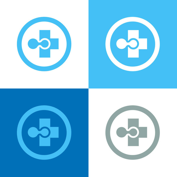 Modelo de logotipo de cuidados de saúde moderna, conjunto de ícone de tecnologia médica - Vector
 - Vetor, Imagem