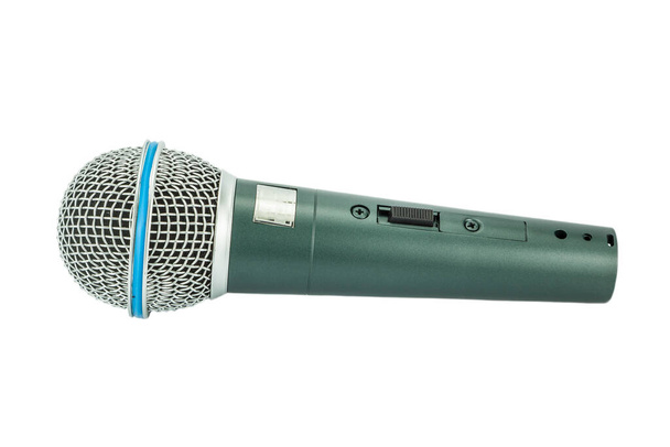 Close up microphone on a white background - Photo, Image