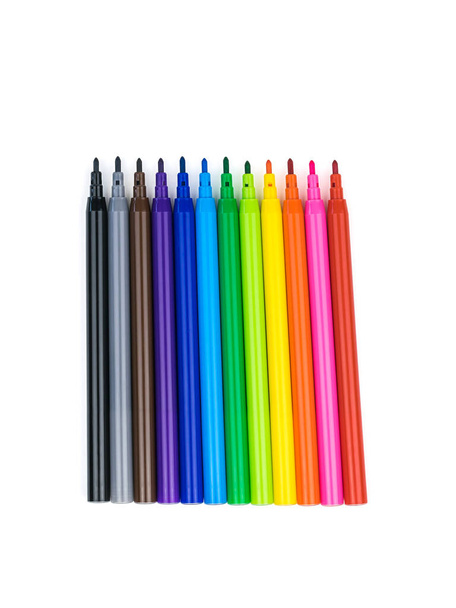 Bright markers isolated on a white background. - Photo, Image