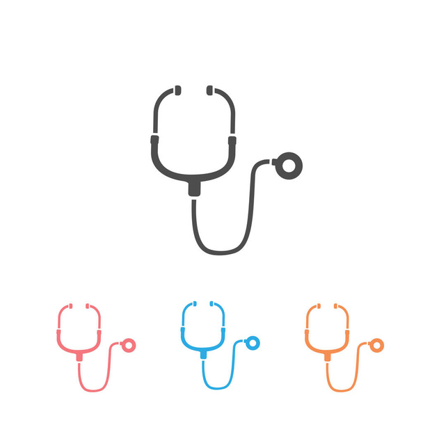 Abstrakti lääketieteellinen ikoni stetskoopilla, vektorikuva valkoisella taustalla
 - Vektori, kuva