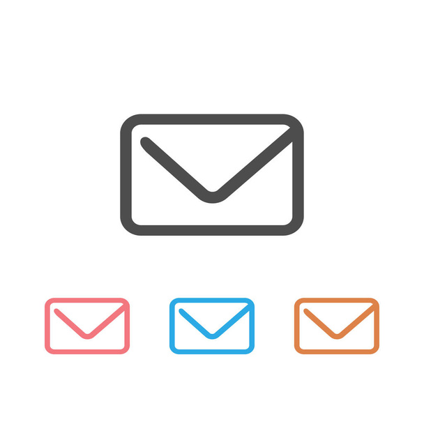 Czat e-mail koperta list wiadomość ikona zestaw wektor w stylu Line - Wektor, obraz