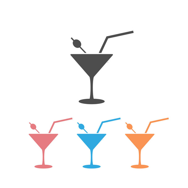 Cocktail set kuvake malli. Vektorin kuva valkoisella
 - Vektori, kuva
