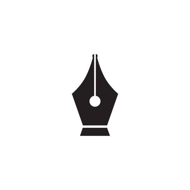 Pluma estilográfica negra icono de plumín aislado sobre fondo blanco. Señal de herramienta pluma. Ilustración vectorial
 - Vector, Imagen