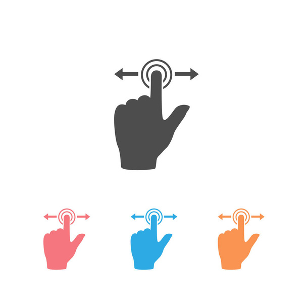 Conjunto de ícones de vetor de slide de toque de gestos, Ícone de vetor de slide de gestos
 - Vetor, Imagem