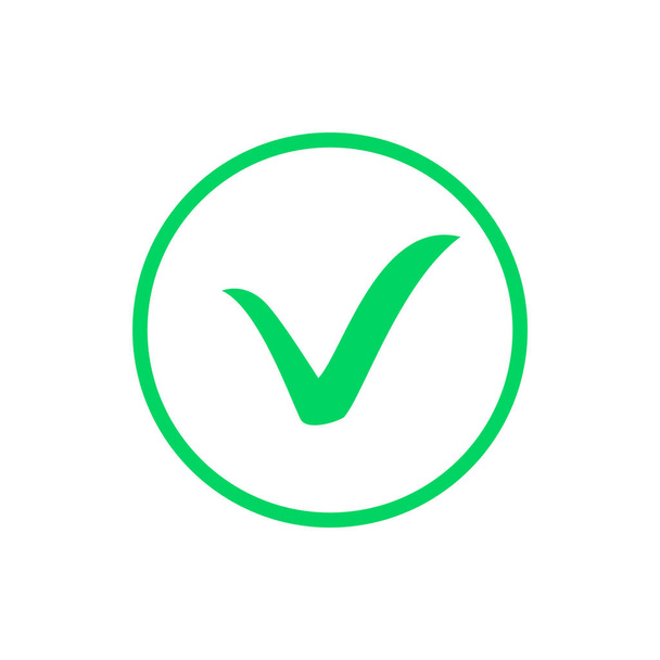緑色のチェックマークアイコン。ティックシンボル、ティックアイコンベクトルイラスト - ベクター画像