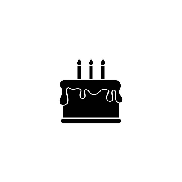 誕生日おめでとうとケーキアイコン。ベクトル - ベクター画像