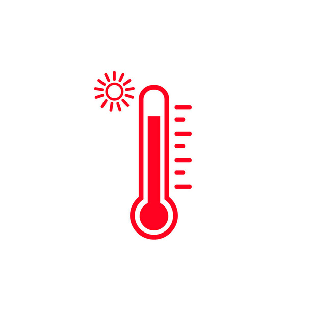 Ikona wektora wysokiej temperatury na białym tle - Wektor, obraz