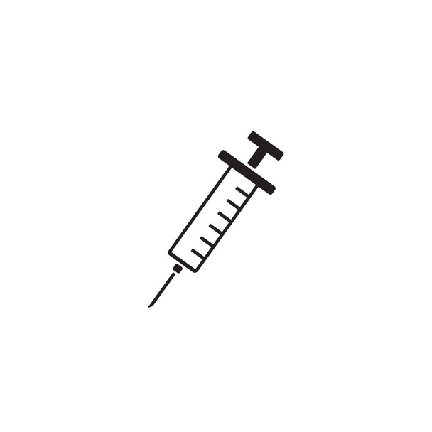 Icono de inyección de jeringa. Aguja de jeringa médica de plástico. Vector
 - Vector, imagen