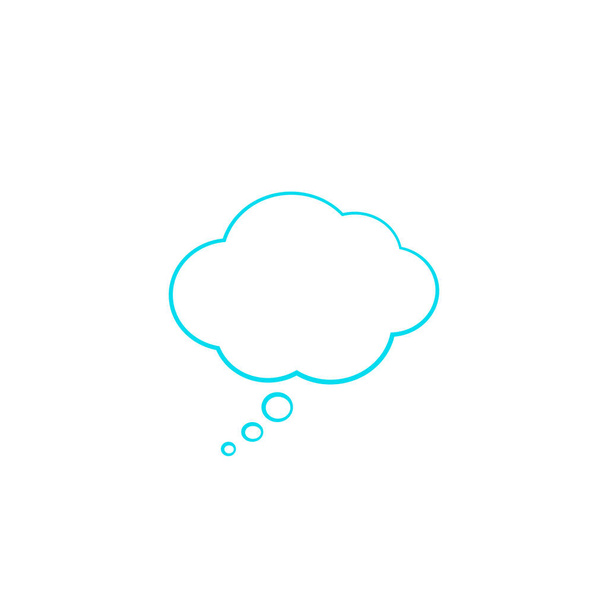 Isolado pense nuvem azul. Ilustração vetorial
 - Vetor, Imagem