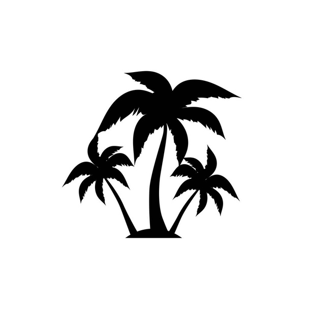 Pálmafa sziluett ikon. egyszerű lapos vektor illusztráció - Vektor, kép