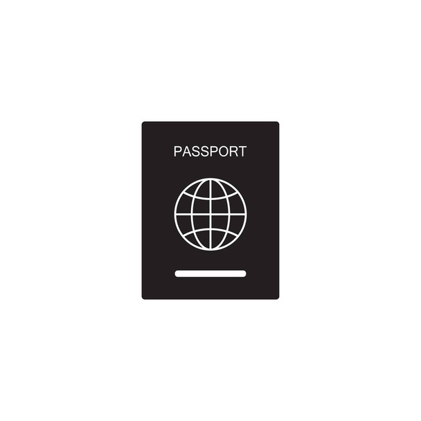 Икона паспорта. Идентификация или прохождение документа Иллюстрация как простой векторный знак и модный символ в стиле глифов для дизайна и веб-сайтов, презентаций или мобильных приложений
 - Вектор,изображение