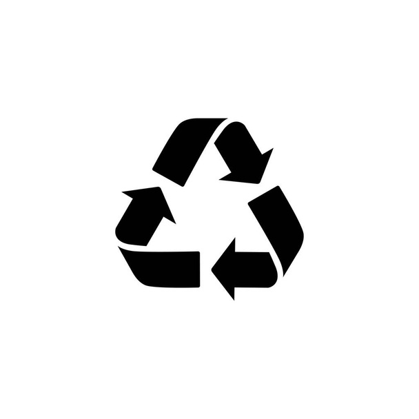 リサイクル記号ベクトルアイコン。ゴミ箱のシンボル。エコバイオ廃棄物のコンセプト。ウェブ、ウェブサイトのための白、フラットなデザインに隔離された矢印記号 - ベクター画像