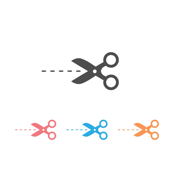 Scissors line icon, stationery concept, office or school tool for cutting  paper sign on white background, pair of scissors symbol in outline style  for mobile and web design. Vector graphics.