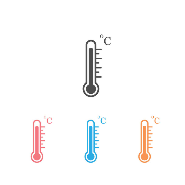 Icona vettoriale termometro impostata su bianco
 - Vettoriali, immagini