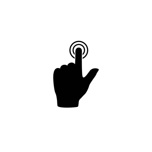 Touch hand, vector beste platte icoon op witte achtergrond - Vector, afbeelding