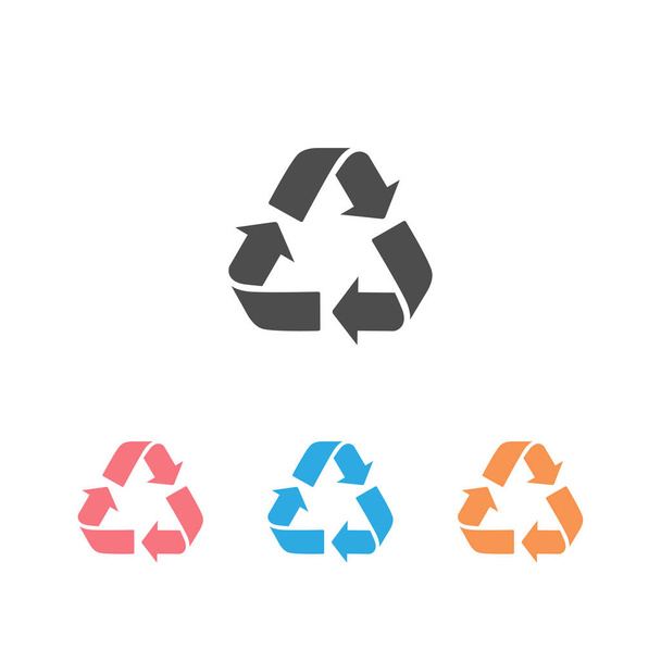 Conjunto de símbolos de reciclagem vetorial. ícone de vetor de reciclagem. ícone de cor
 - Vetor, Imagem