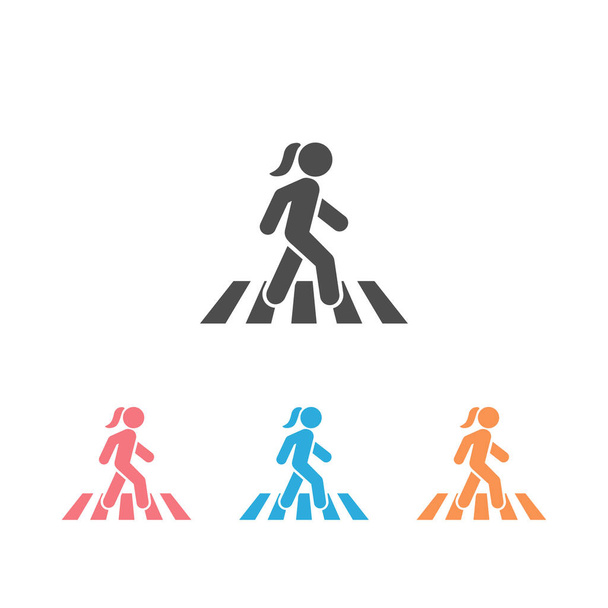 Caminhada ícone conjunto símbolo logotipo vetor modelo
 - Vetor, Imagem