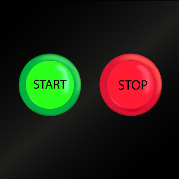 Buttons on the black background - Vector, Image