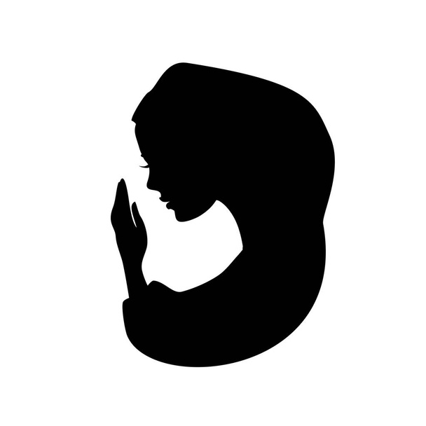 Ícone de oração da mulher - ilustração vetorial
 - Vetor, Imagem