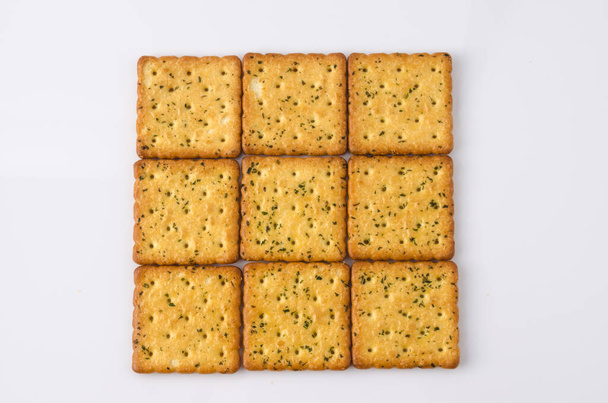Cracker. snack eating for diet on white background - Φωτογραφία, εικόνα