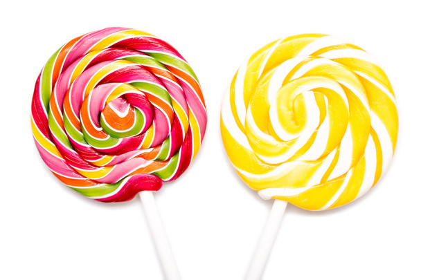 Sweet Colorful Spiral Lollipops - Photo, Image