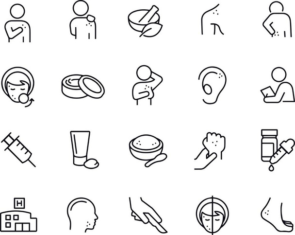 Dermatology icons vector design black and white  - Vector, Image