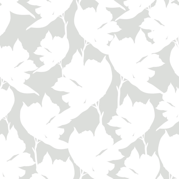 Nahtloses Vektormuster von Chemernik auf grauem Hintergrund. Silhouette von Winterblumen. Verwendung für Druck, Textilien, Design, Design, Flugblätter, Grußbotschaften, Webseiten, Tapeten und Packpapier. - Vektor, Bild