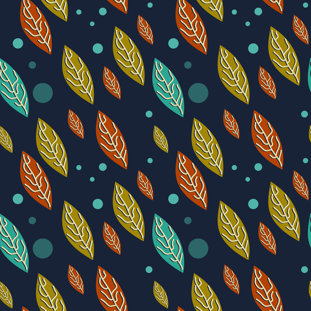 Seamless vector autumn falling leaf pattern - Vector, Image