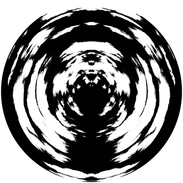 Elemento de sobreposição de grunge redondo preto-branco. Padrão do círculo, logotipo, distintivo, etiqueta, ícone. Abstract Fundo de textura de angústia. Sujo Vintage monocromático vetor ilustração fundo. Modelo de pinceladas
 - Foto, Imagem