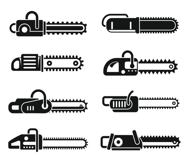 Chainsaw blade icons set, simple style - Διάνυσμα, εικόνα
